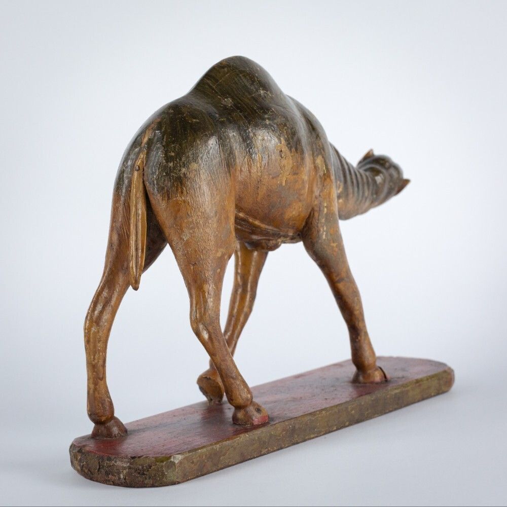 Late 19th Century Carved Wood And Painted Camel photo buy