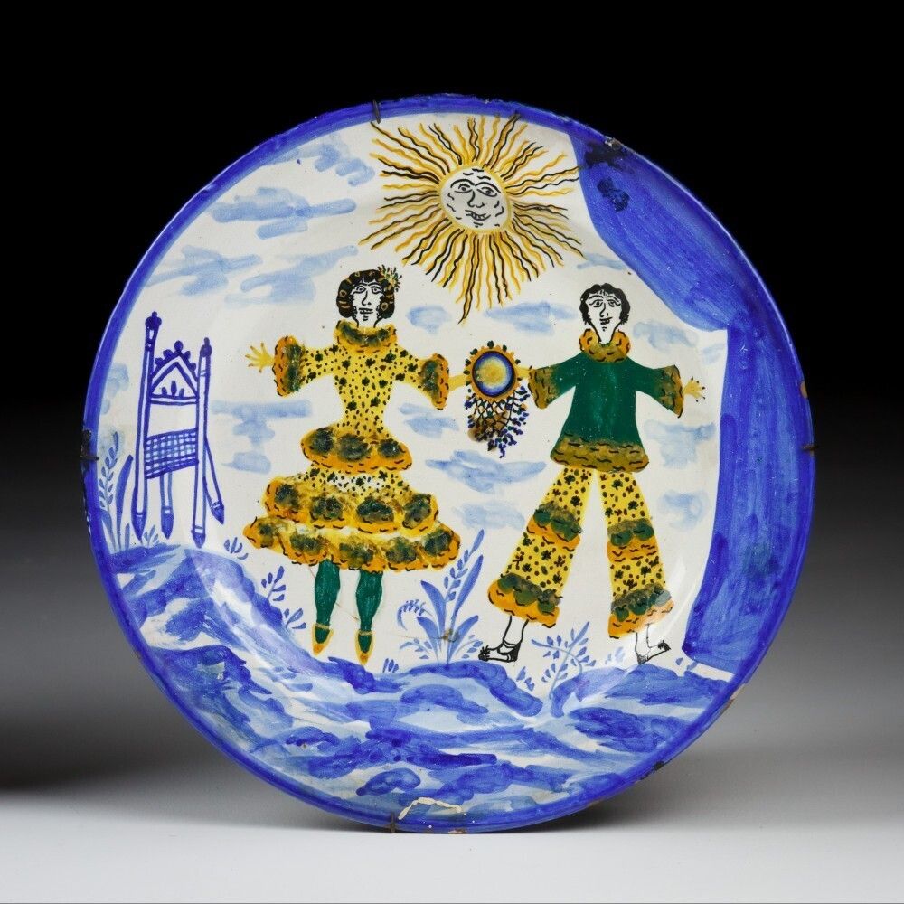 Pair Of Early 19th Century Faience Marriage Plates photo furniture