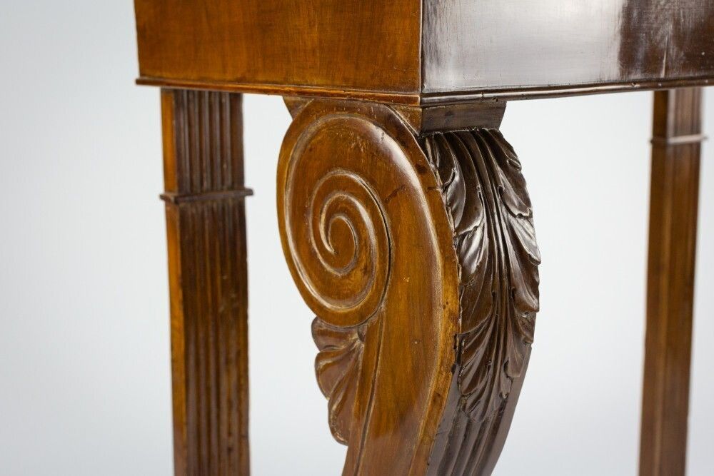 Furniture Early 19th Century Console With Incarnat Turquin Marble photo