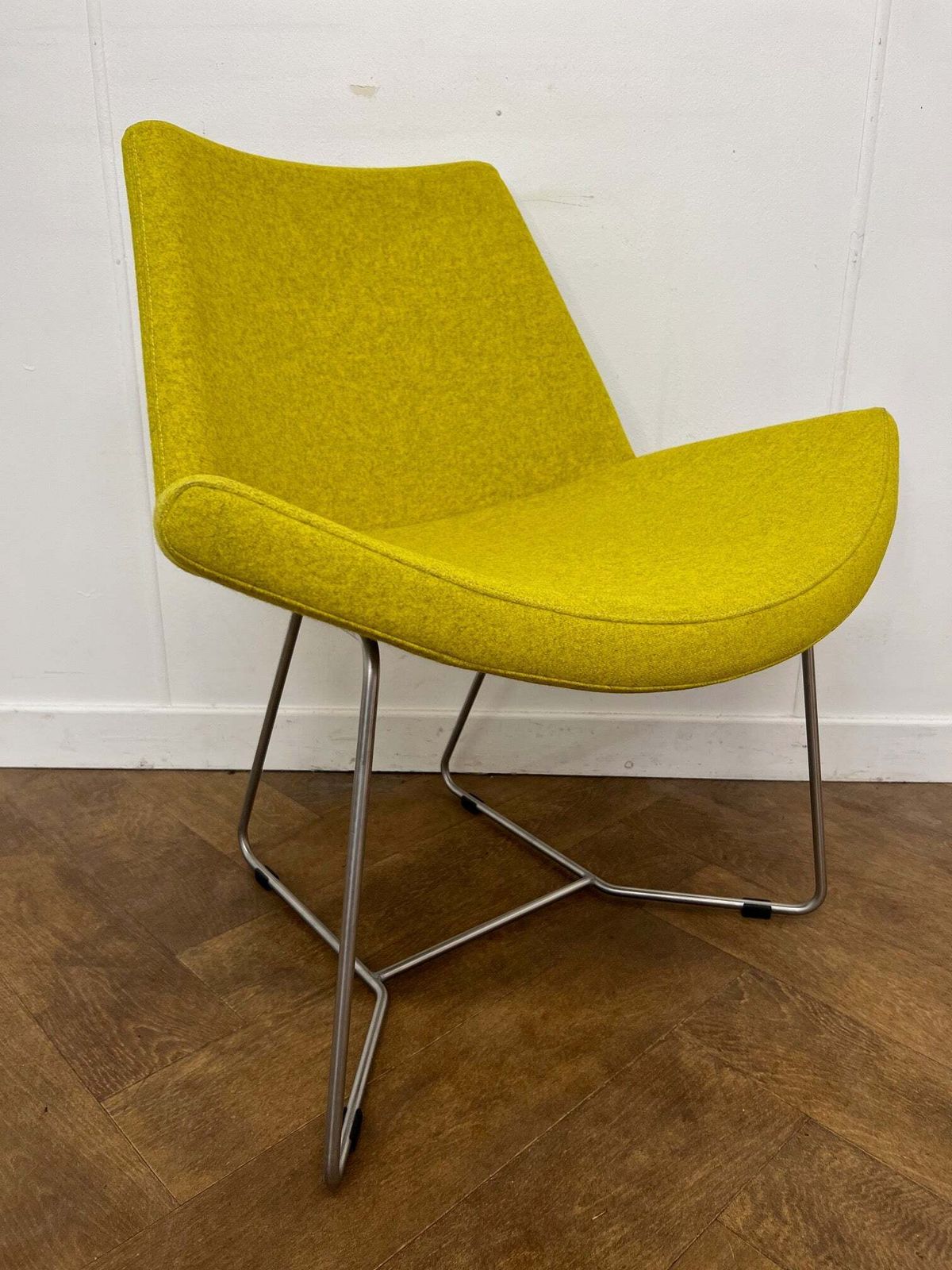 Vintage +Halle Lotus Easy Chair In Yellow Cloth photo furniture