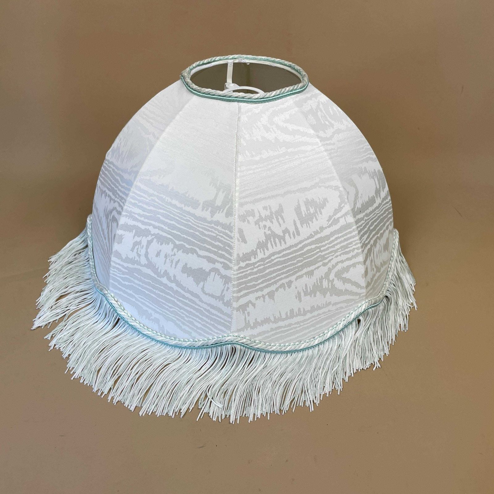Antique Vintage Lamp Shade Lampshade Tasseled Edge Tassel Lightshade Light Dome Downton Abbey Pattern Floor Lamp Blue photo furniture
