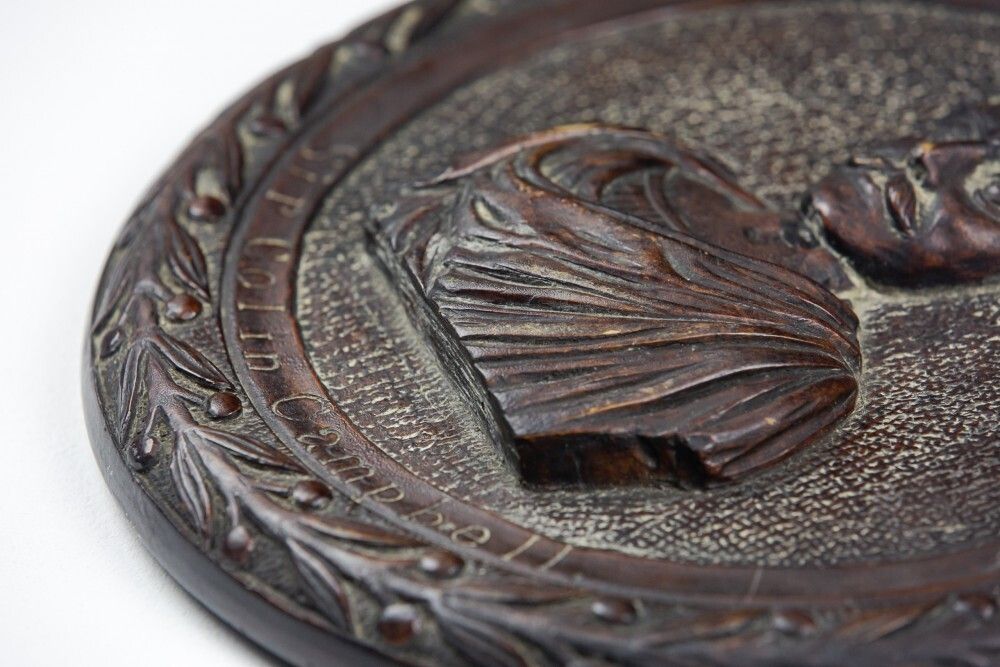 19th Century Carved Roundel Plaque Of Sir Colin Campbell photo vintage