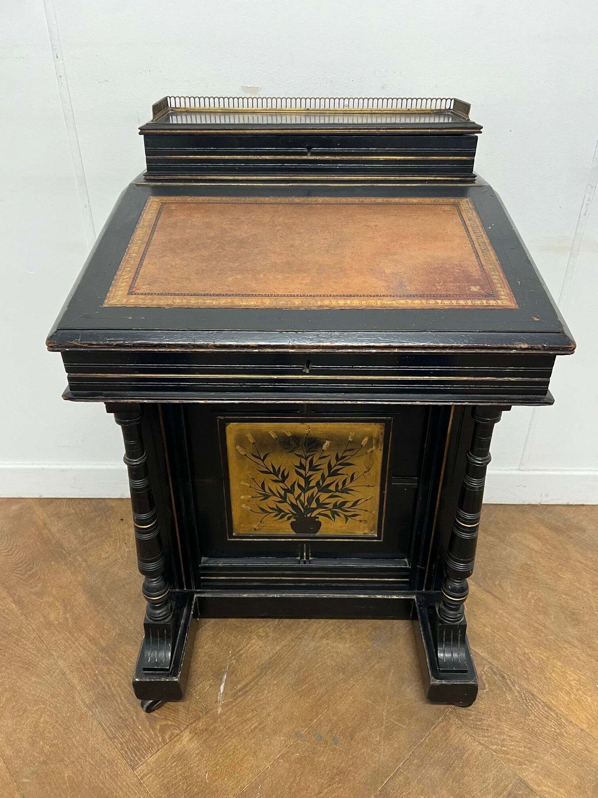 A Victorian Ebonised Mahogany Davenport Writing Desk