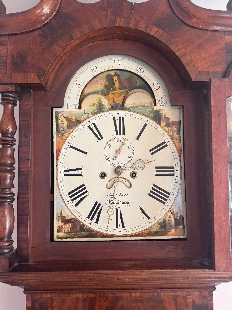 photo furniture Fine Quality Antique Regency Inlaid Mahogany Long Case Clock
