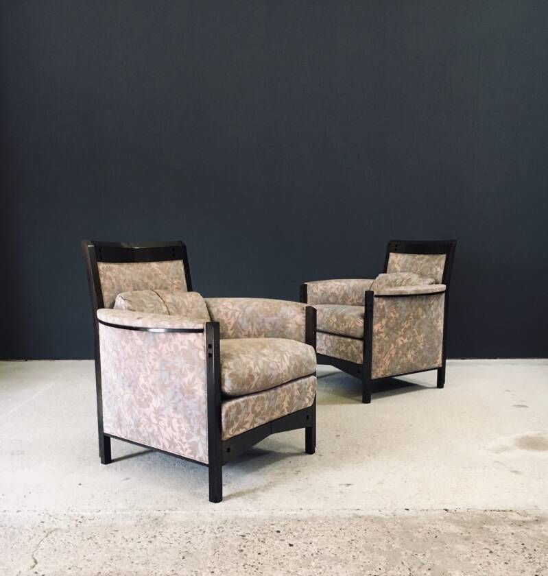 Postmodern Design "Peggy" Lounge Chair Set Van Umberto Asnago Voor Giorgetti, Italië, Ca. Jaren 1980 photo vintage