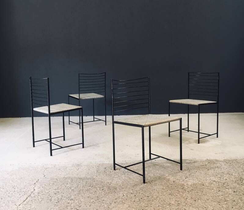 photo vinterior Postmodern Design "Alice" Dining Chairs By Cidue, Italy 1980's