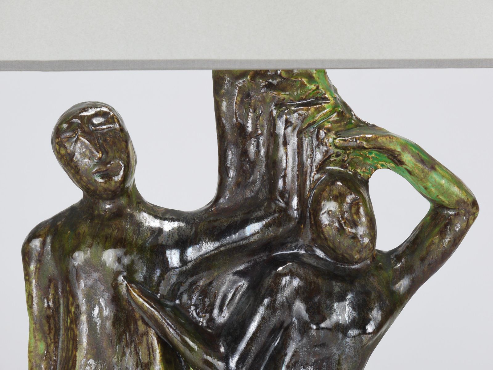 Sculptural Brutalist Art Table Lamp “Man And Woman By A Tree”, Italy, 1970s photo 1339.0