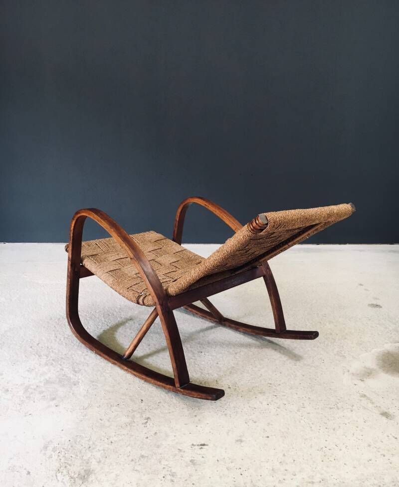 photo furniture Midcentury Design Rope Rocking Chair, Italy 1950's