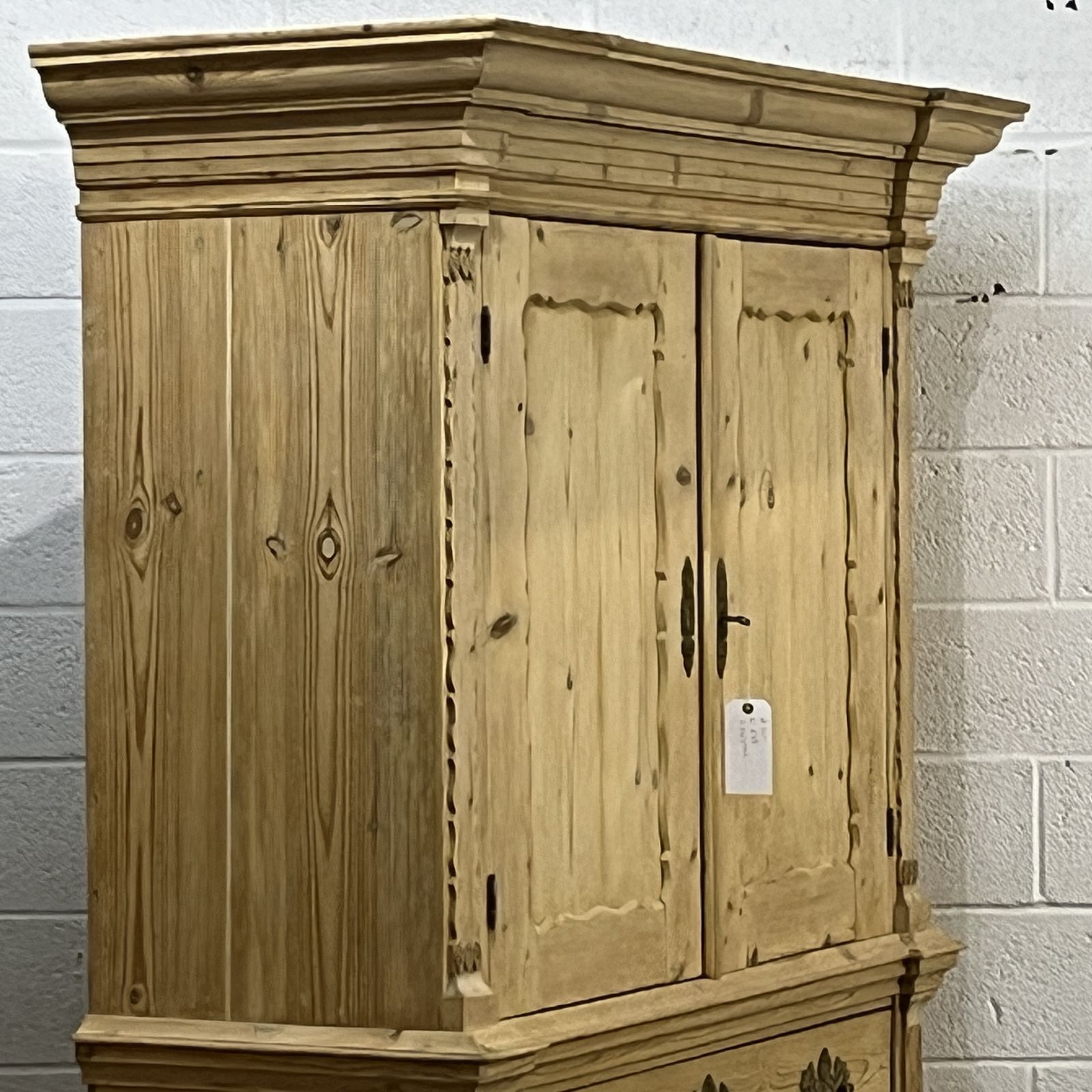 Large Very Old Dutch Pine Linen Press photo buy
