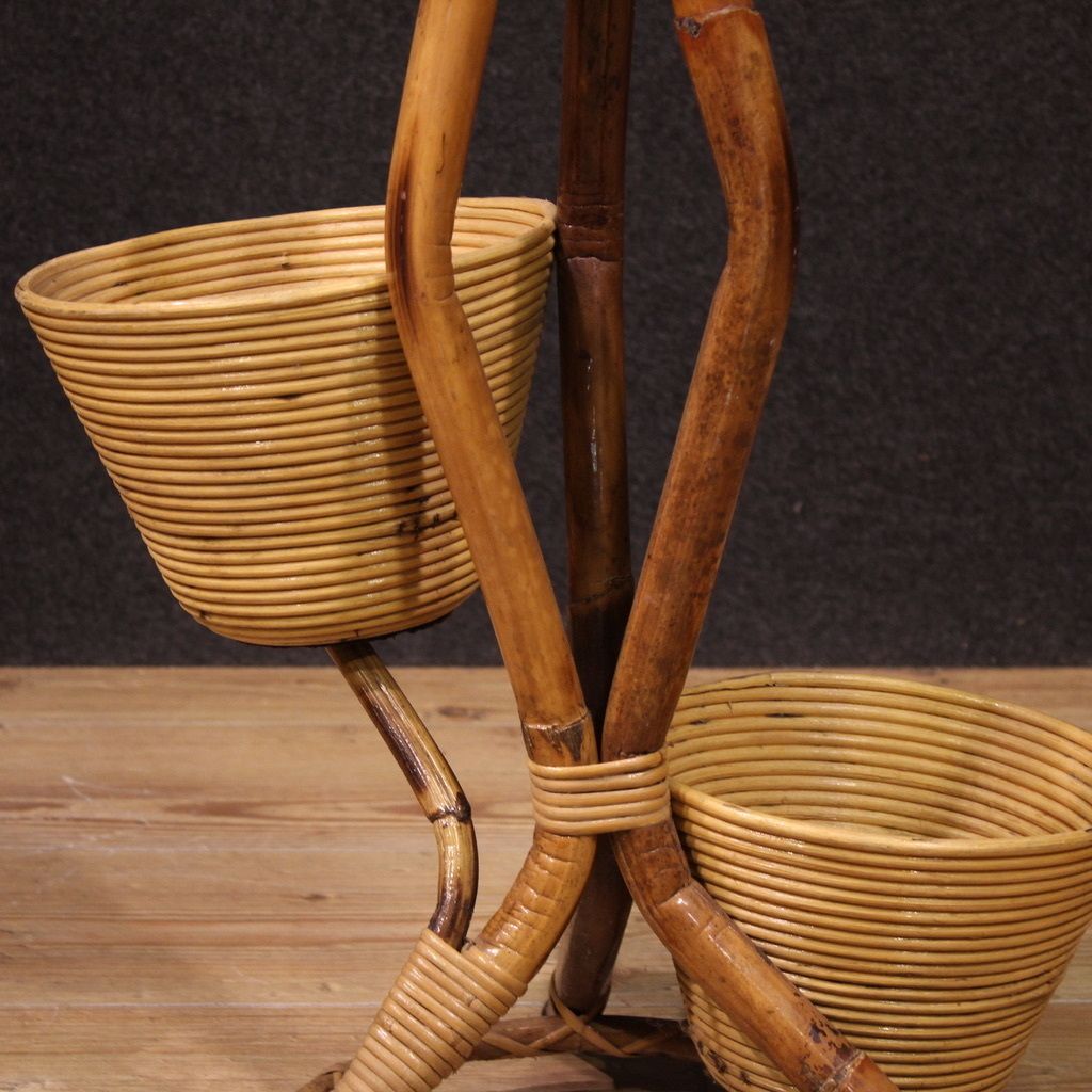 Italian Design Bamboo Vase Holder From The 1960s photo vintage