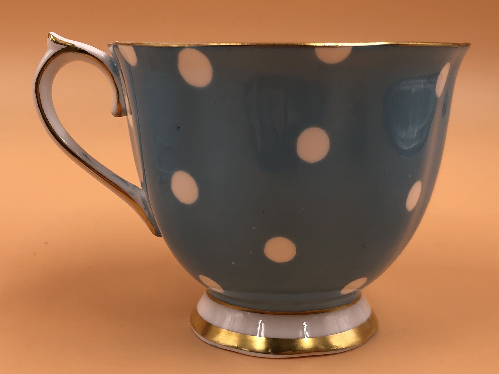 Vintage Royal Albert China Countess Shape Turquoise Polka Dots Tea Cup, Saucer & Side Plate Trio. photo Home Decor