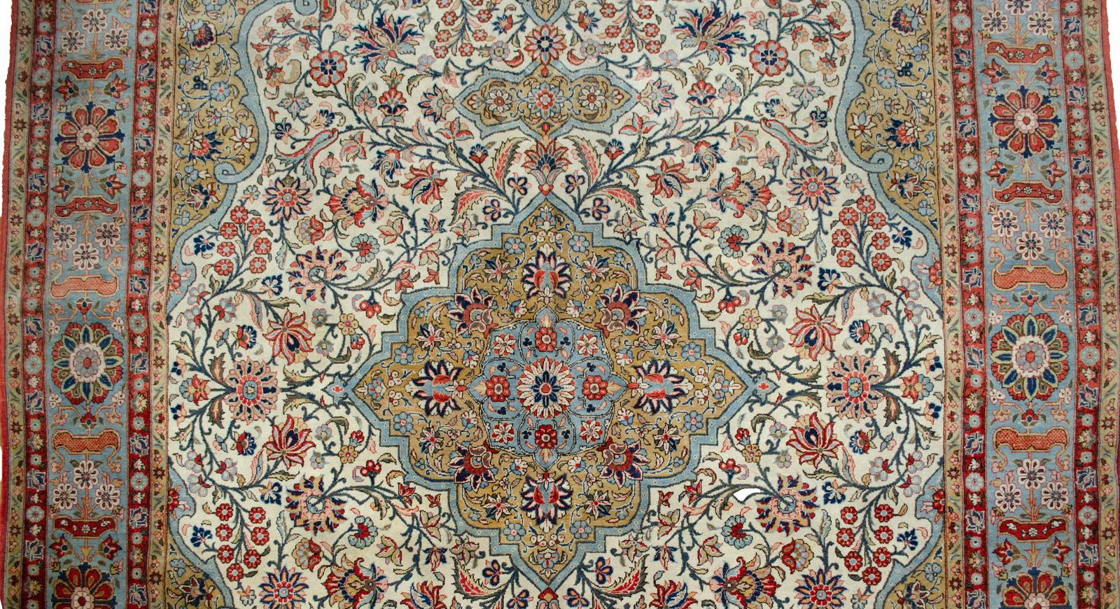 Vintage Qom Carpet 325x224cm, 1940s photo Textiles