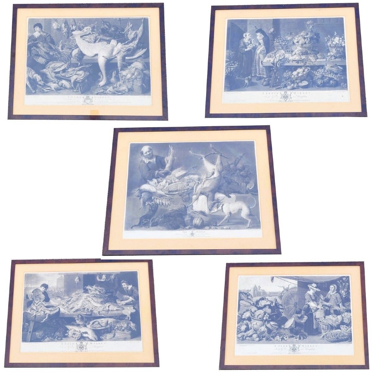 After F Snyders, Suite Of 5 Engravings On The "Markets"