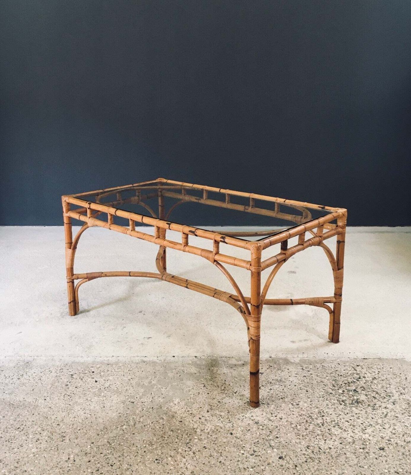 Mid Century Design Chippendale Stijl Bamboe Eettafel, Italië, Ca. Jaren 1960 photo 1200.0