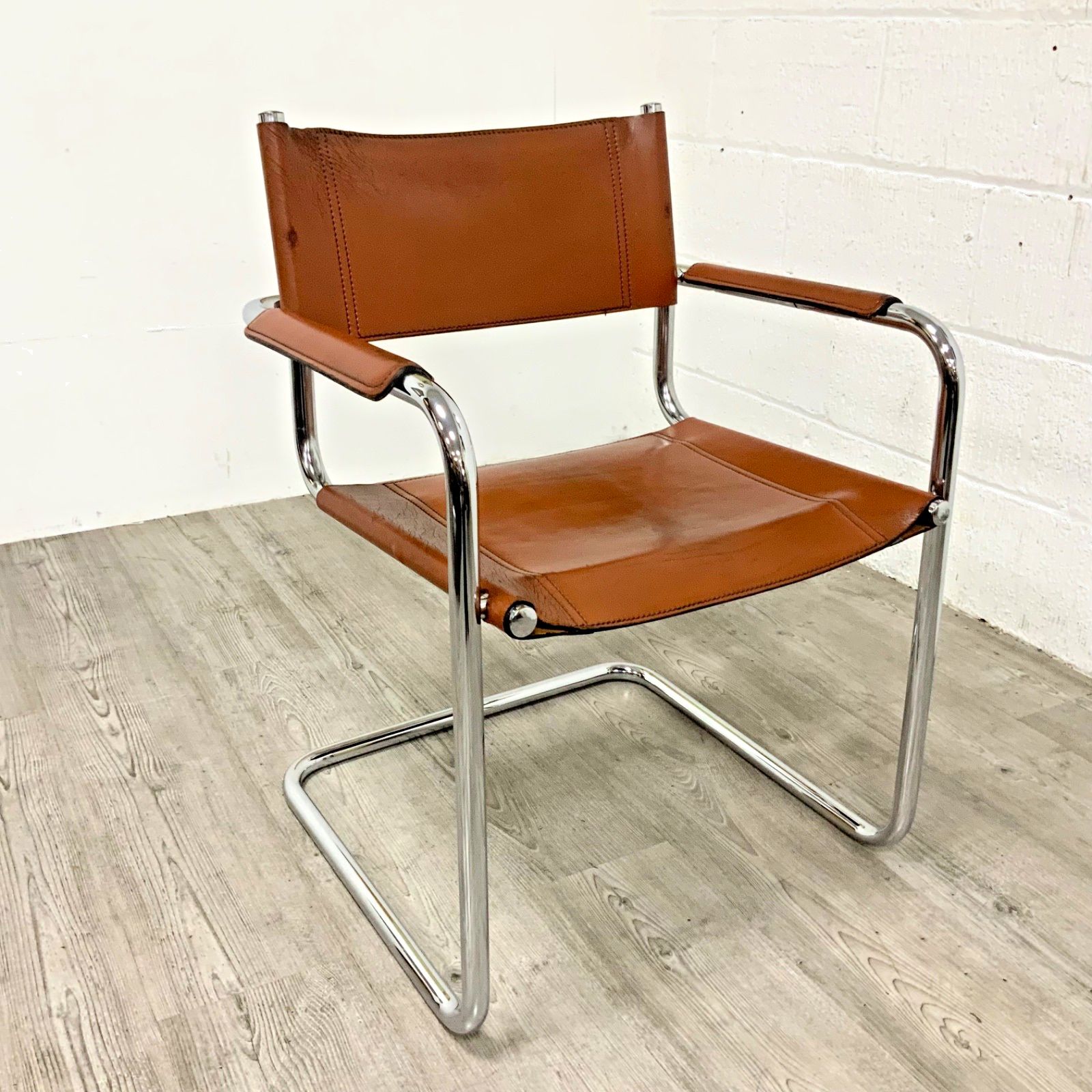 An Italian  Mart Stam  Marcel Breuer Model S34 Cantilever Dining Office Chair photo vinterior