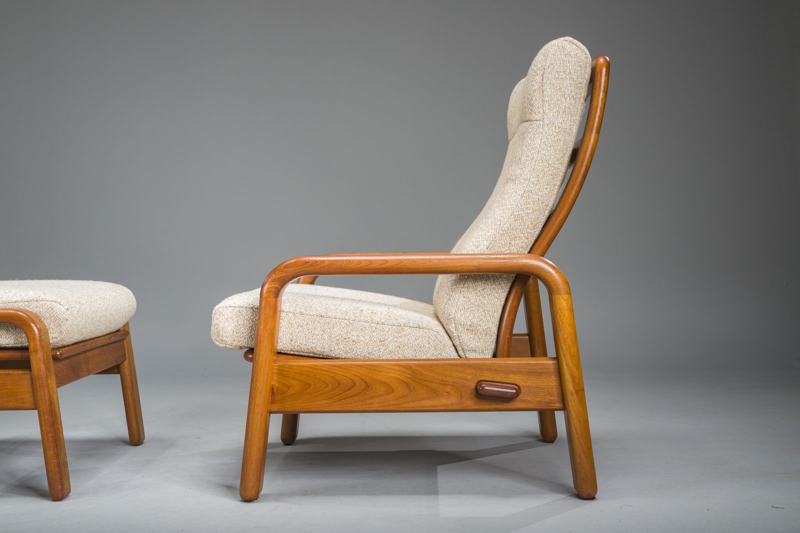 Mid Century Modern Danish Chairs And Ottoman In Teak From Hs Design, 1960s, Set Of 3 photo Furniture