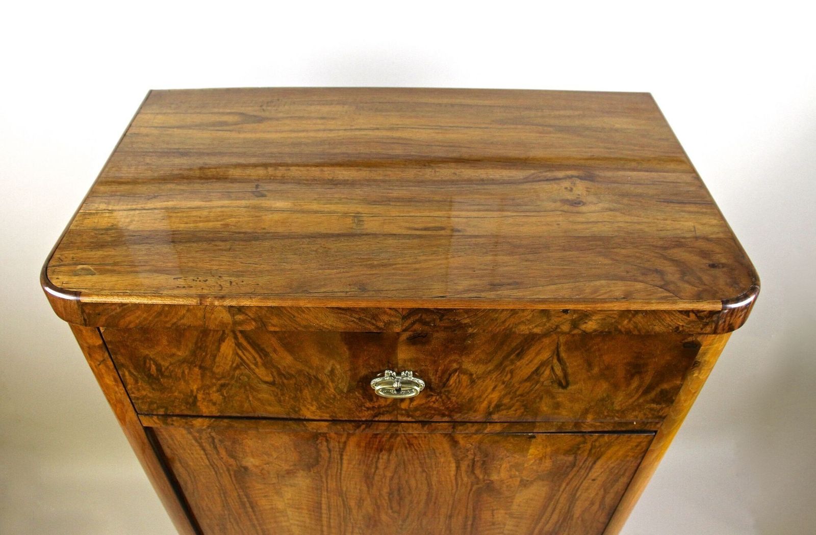 photo furniture 19th Century Biedermeier Cabinet With Drawer, Nutwood, Austria Circa 1850