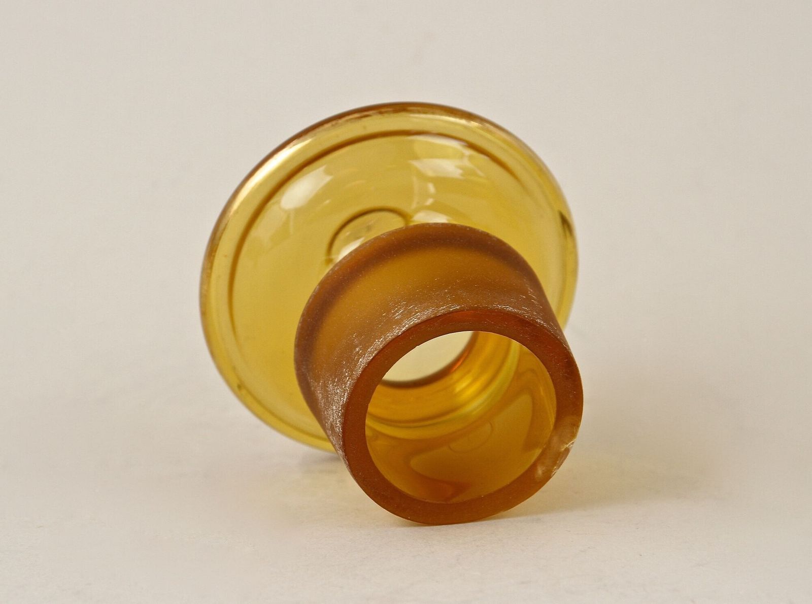 900.0 20th Century Art Deco Glass Decanter Set, Amber Colored/ Gilt   Cz Ca. 1920 photo