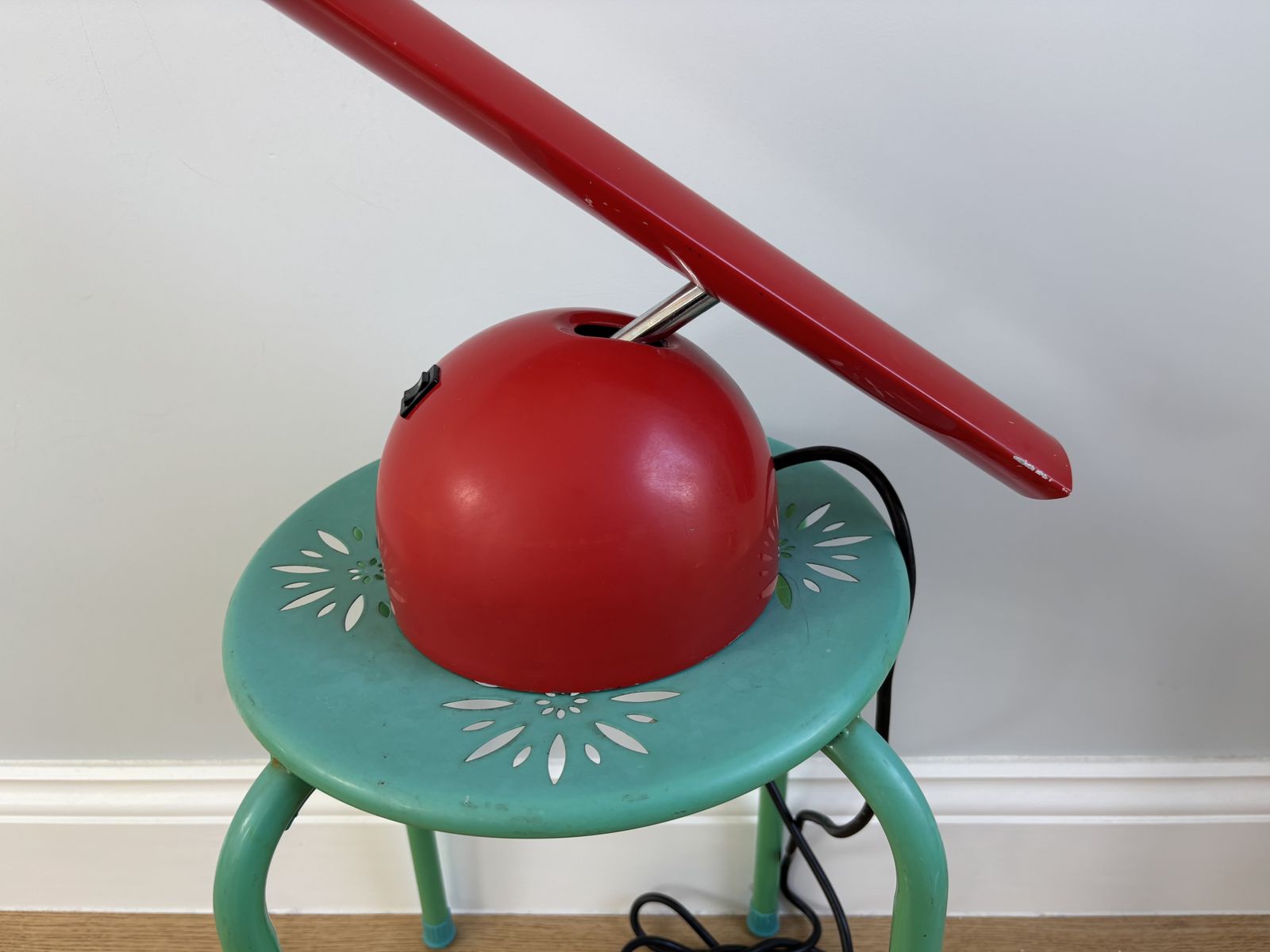 Red Airone Desk Lamp By Hans Von Klier, For Skipper 1982 photo vintage