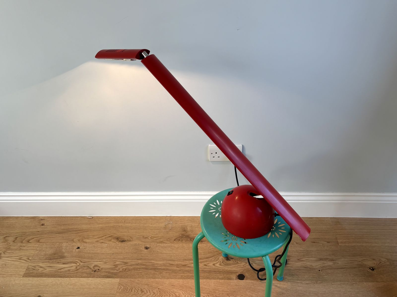 Red Airone Desk Lamp By Hans Von Klier, For Skipper 1982 photo furniture