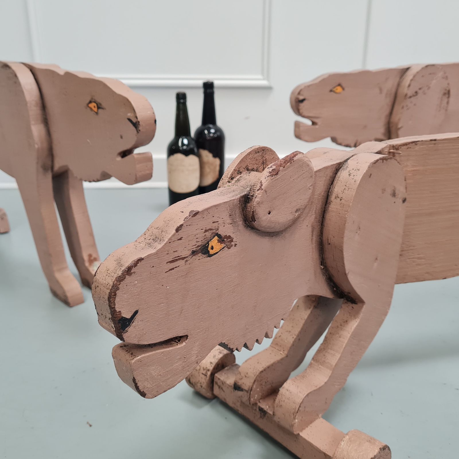 Three Antique Large Toy Lionesses Free Delivery Eng/Wales photo vintage