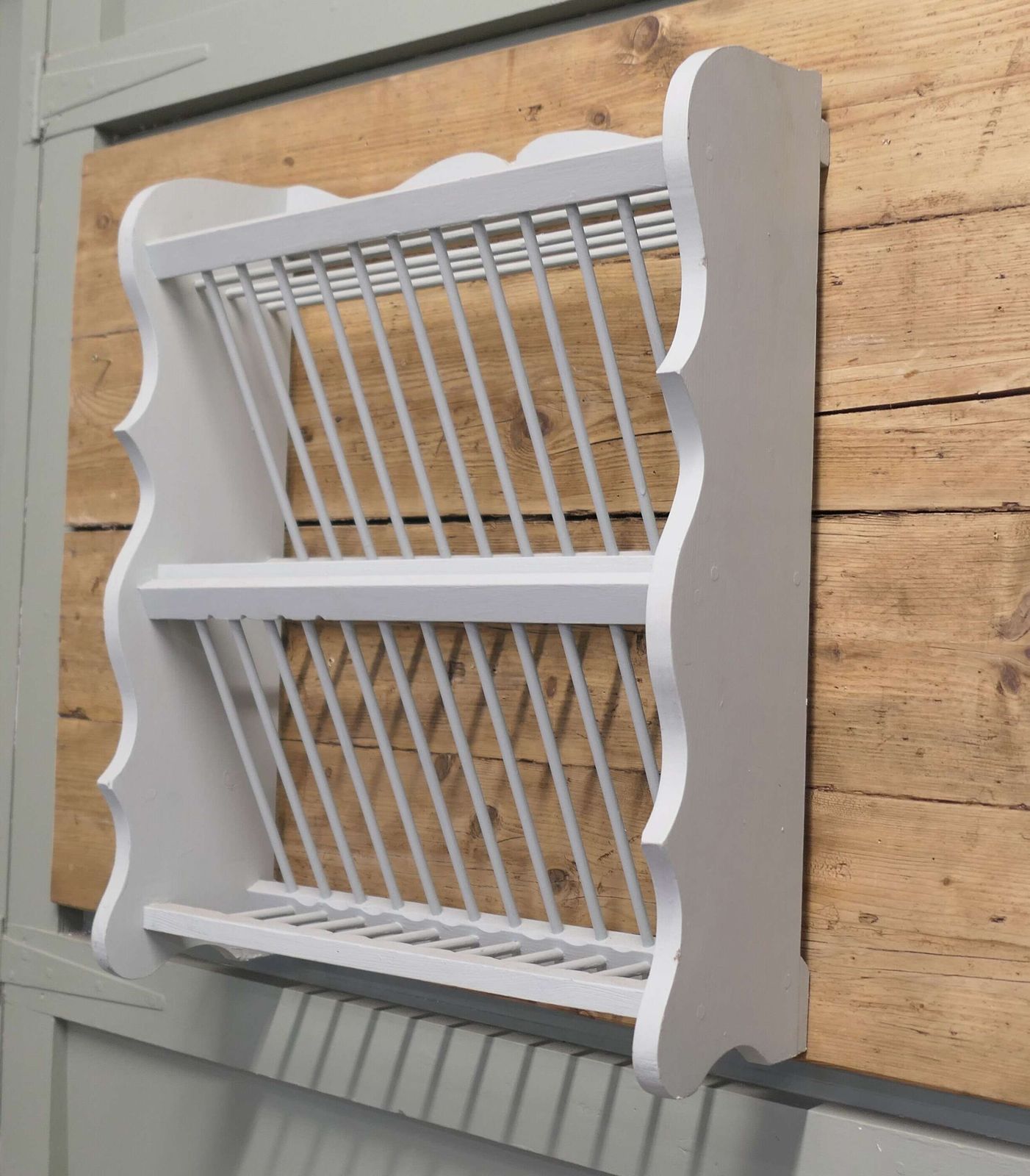Large Painted Wall Hanging Pine Plate Rack photo buy