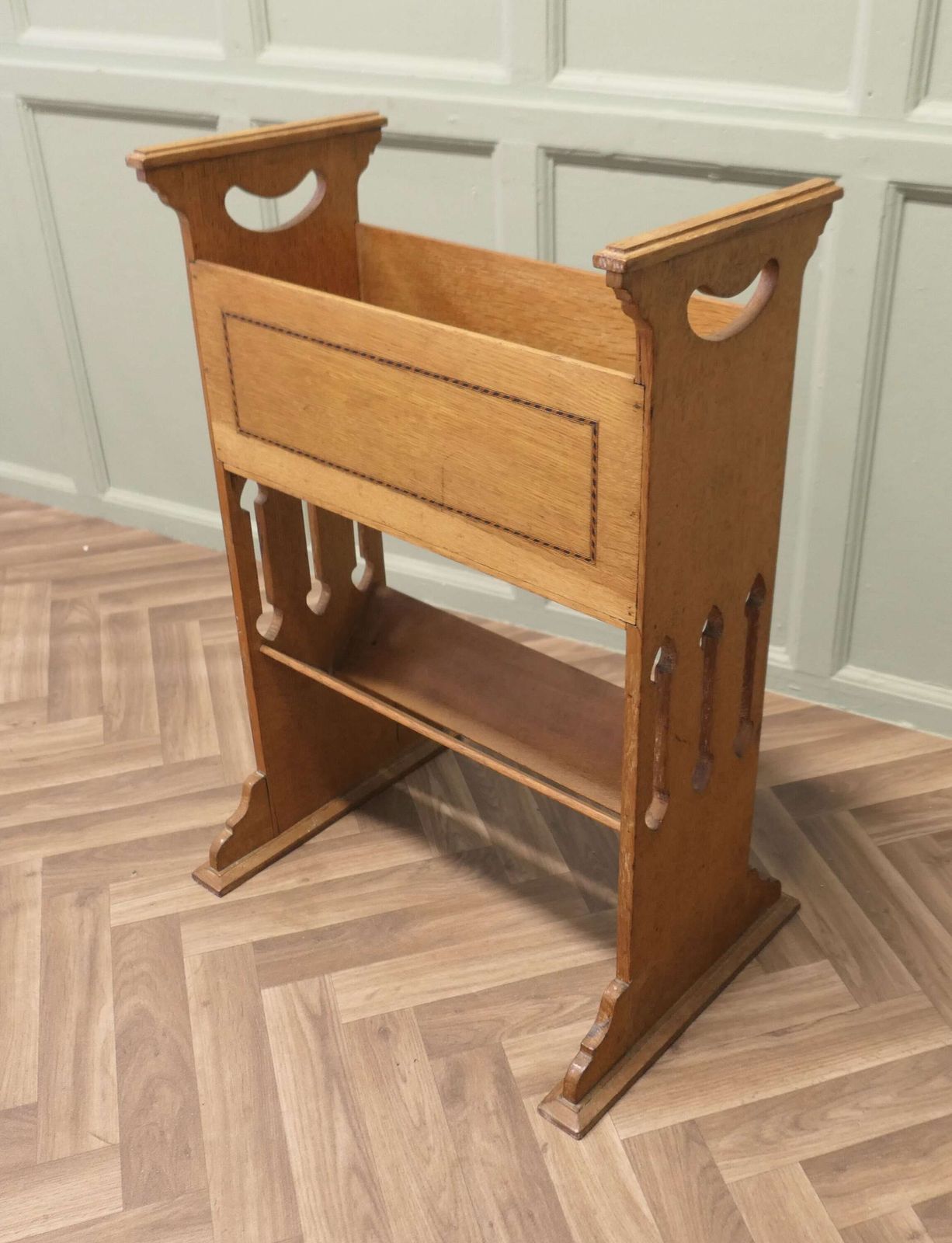 Arts And Crafts 2 Tier Golden Oak Bookcase photo 630.0
