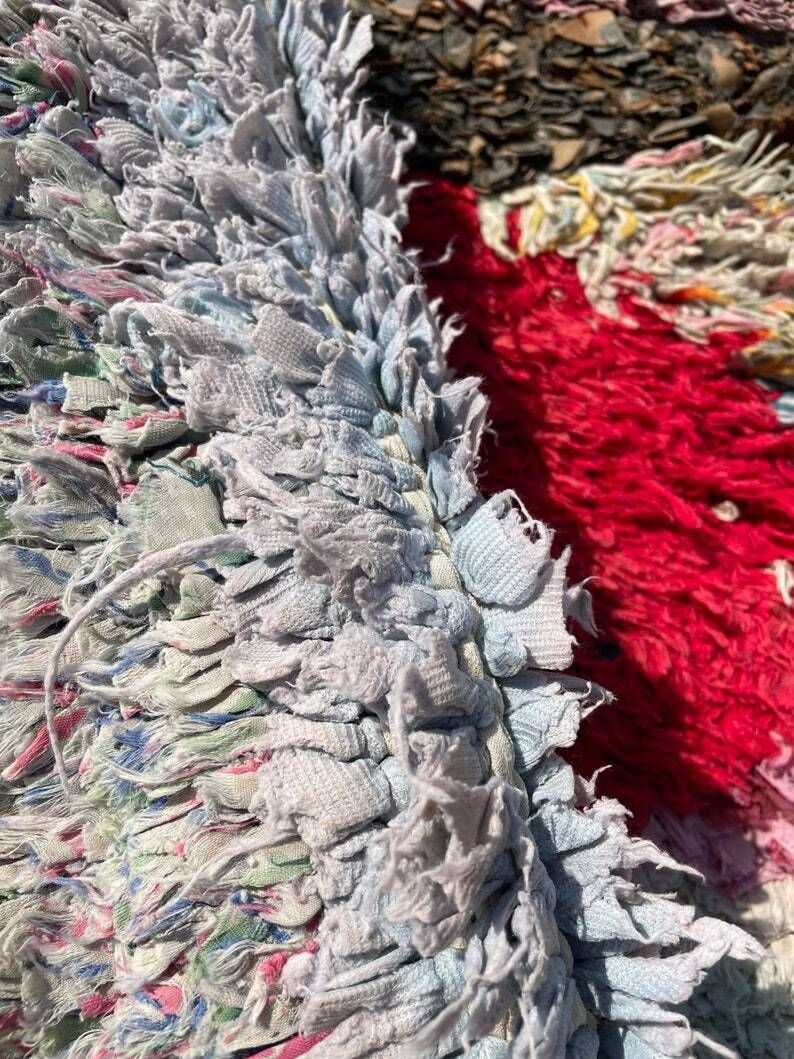photo furniture Moroccan Berber Rug 105x215 Cm, Handmade Wool Rug, Colorful Moroccan Rug, Moroccan Living Room Rug, Bohemian Rug