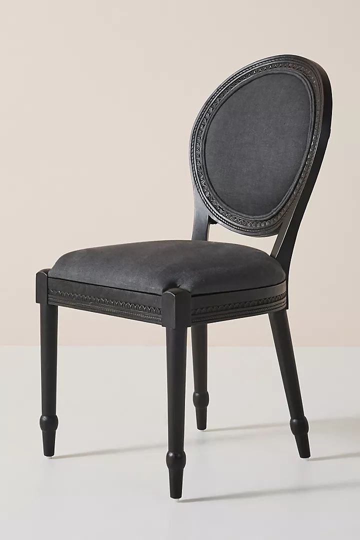 Hand Carved Black Wooden Chair With Double Peacock & Tree Design – Elegant Accent Seating photo 896.0