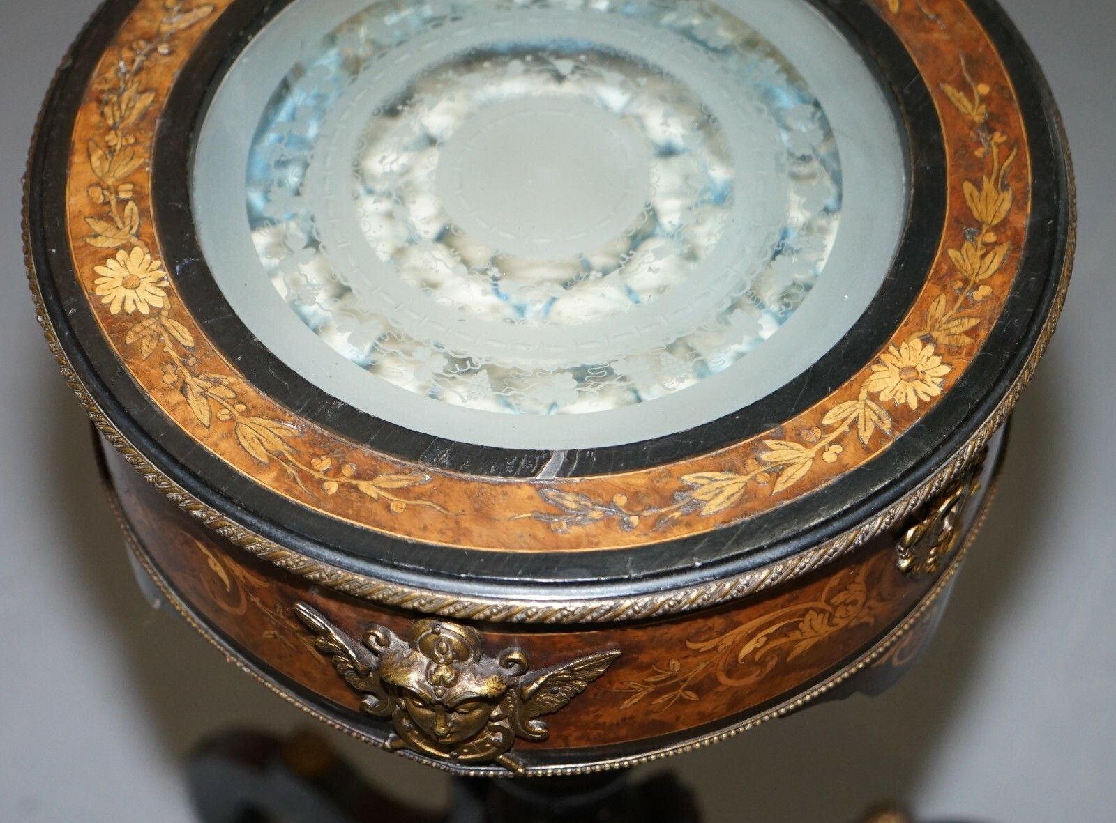 18th Century Louis XVI Bijouterie Vitrine Table Hand Etched Glass Gilt Metal photo 2750.0