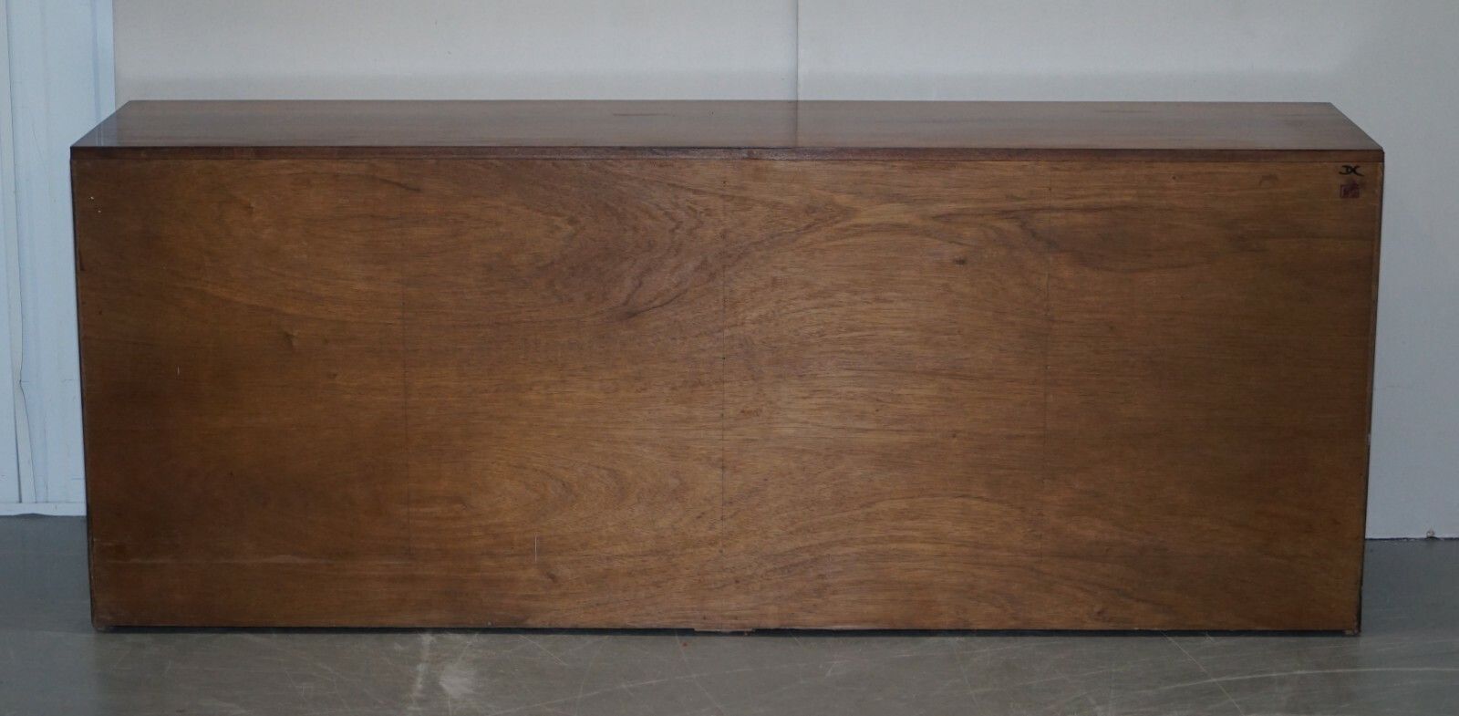 photo for sale Lovely Harrods Flamed Mahogany & Green Leather Military Campaign Sideboard