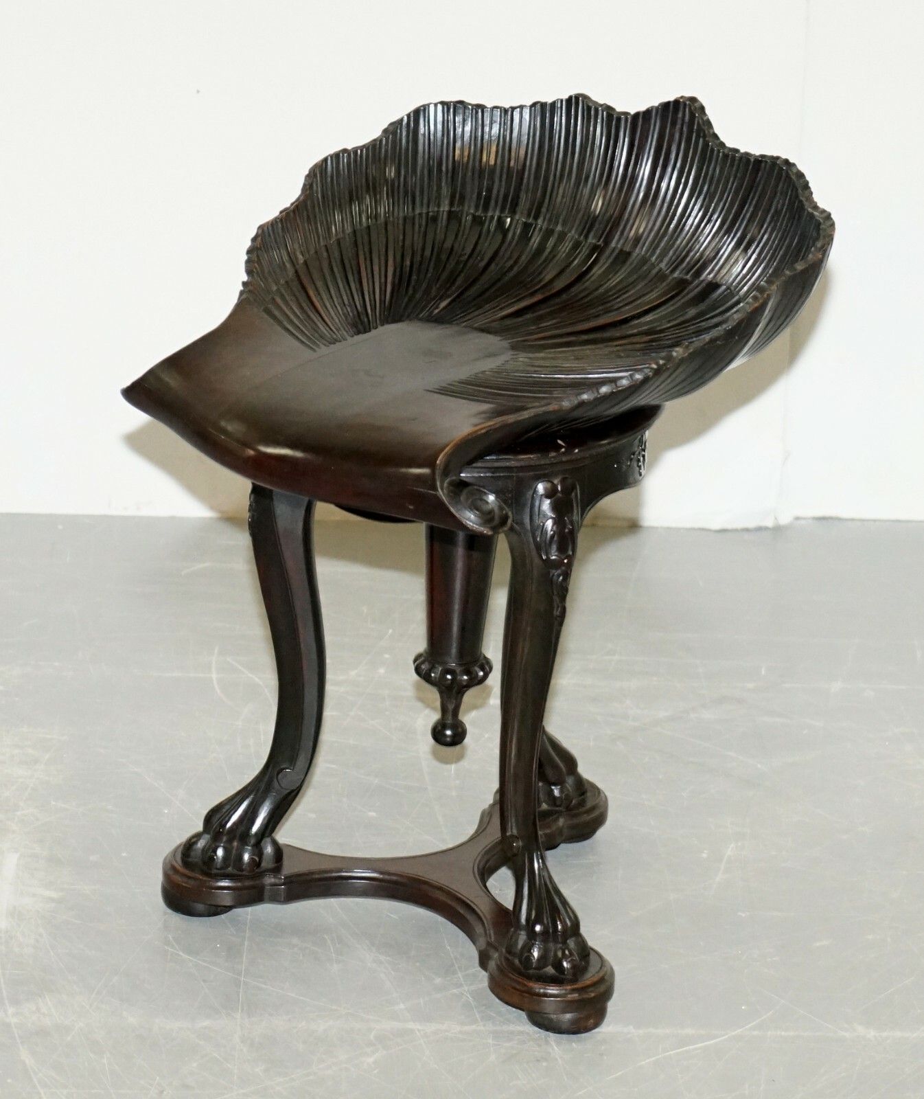 Very Rare 19th Century 1880 Italian Venetian Grotto Fantasy Stool Height Adjust photo for sale