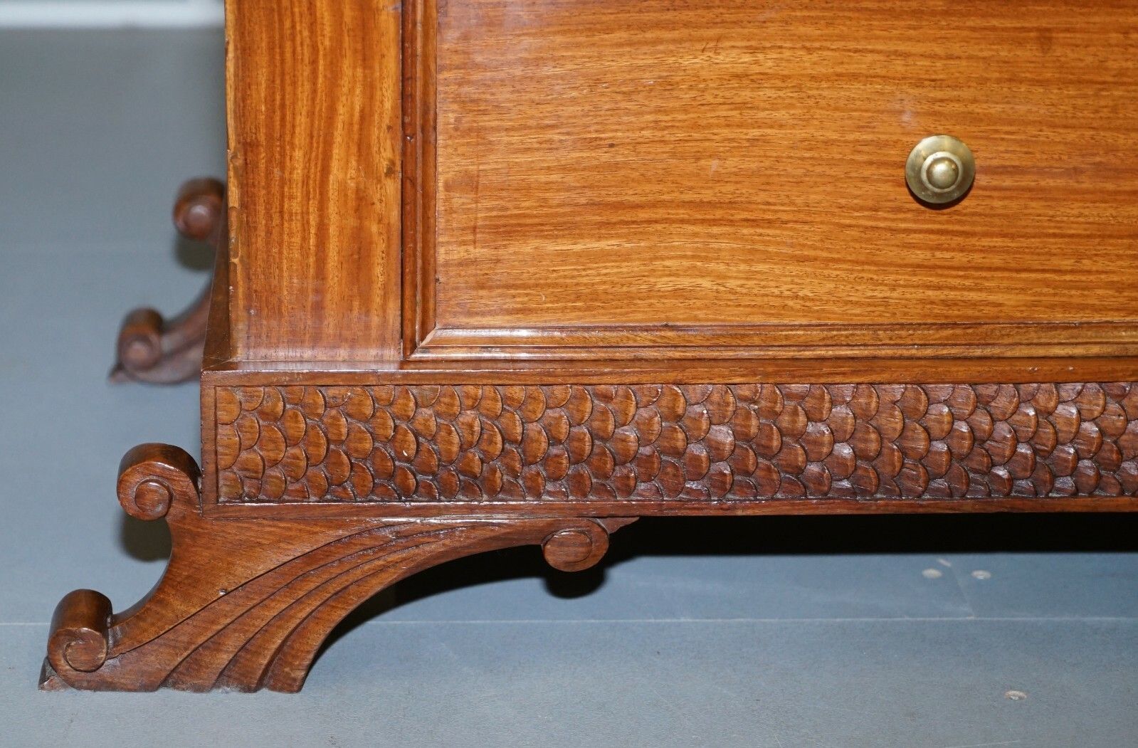 Stunning Suite Of Panelled Mahogany Chests Of Drawers Ornately Carved Bases photo 2700.0