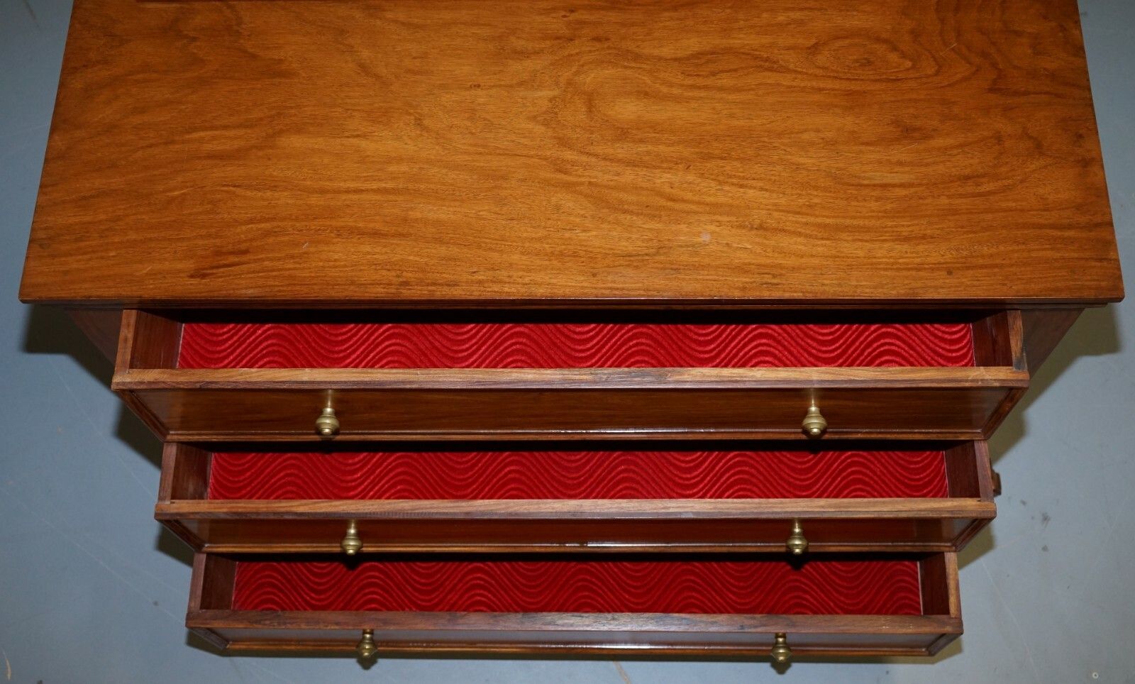 Stunning Suite Of Panelled Mahogany Chests Of Drawers Ornately Carved Bases photo buy