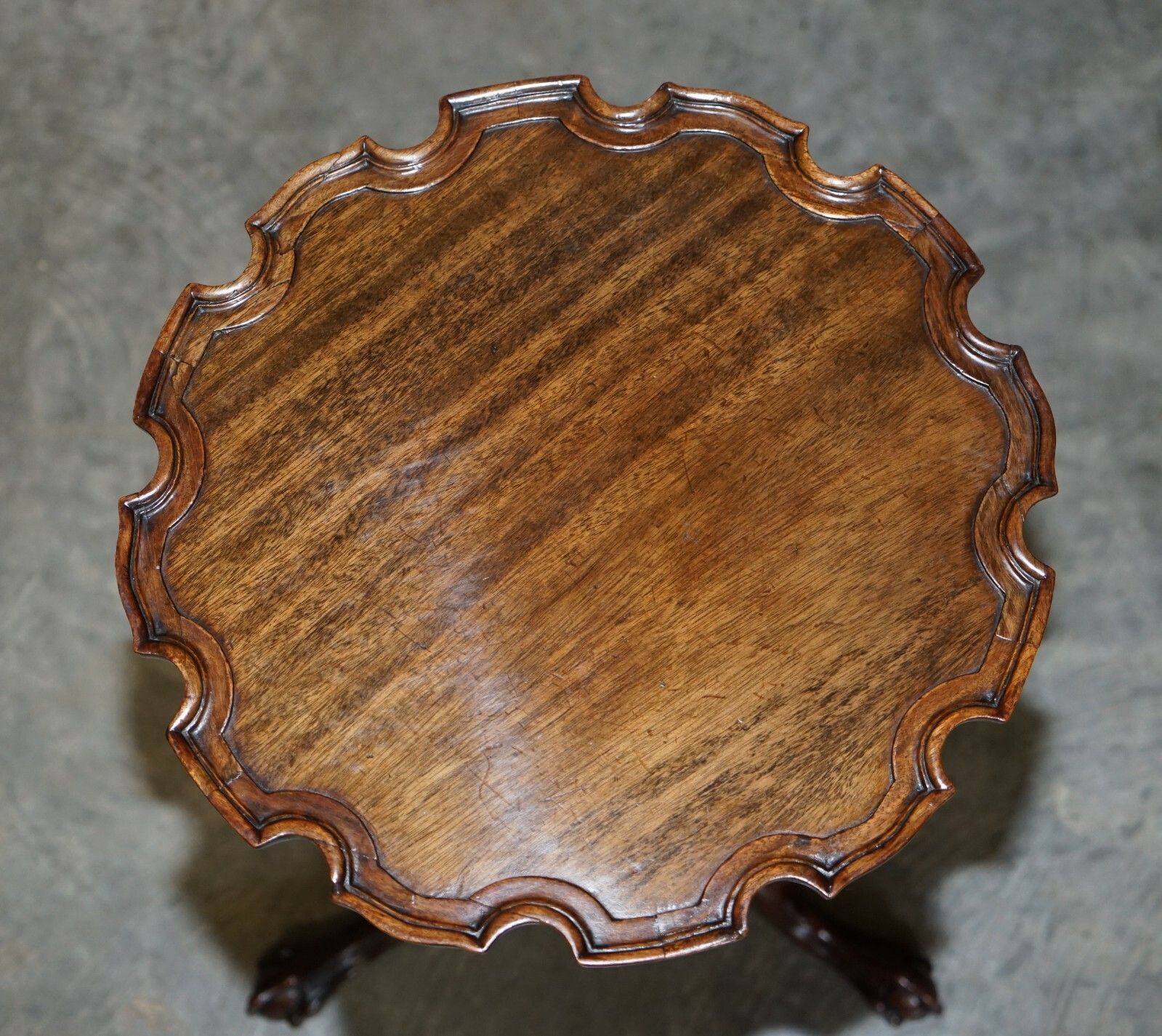 Very Fine Gillows Of Lancaster Antique Mahogany Pie Crust Claw & Ball End Table photo for sale