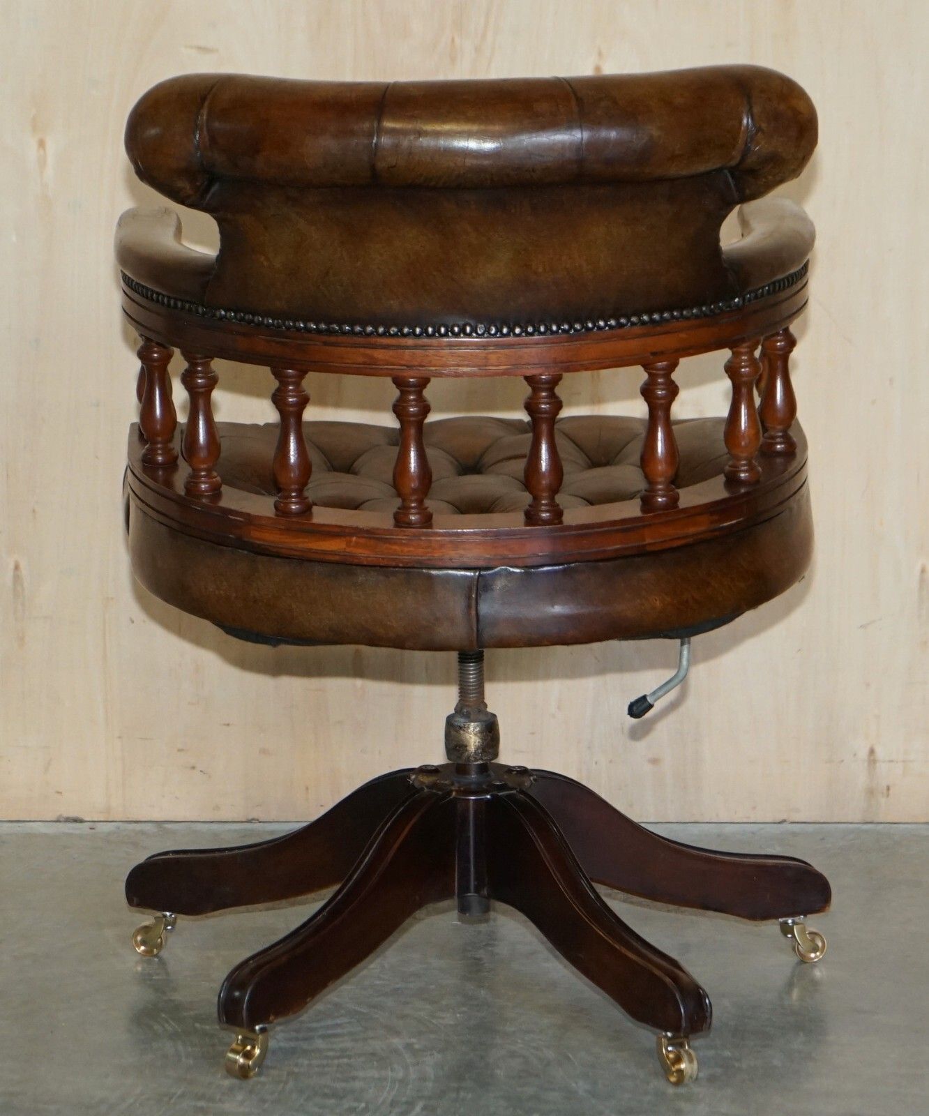 2500.0 Popular Restored Chesterfield Vintage Brown Leather Directors Captains Chair photo