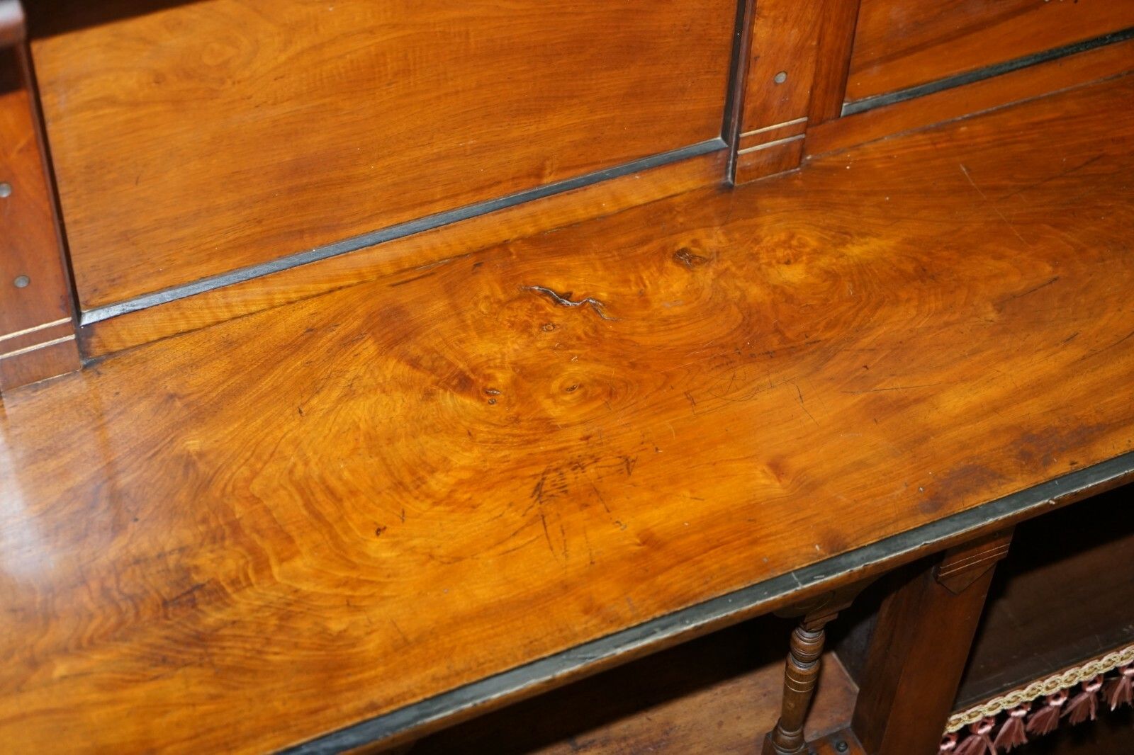 Furniture Important Gothic Pugin Style Victorian Walnut Dwarf Open Bookcase 274cm Wide photo