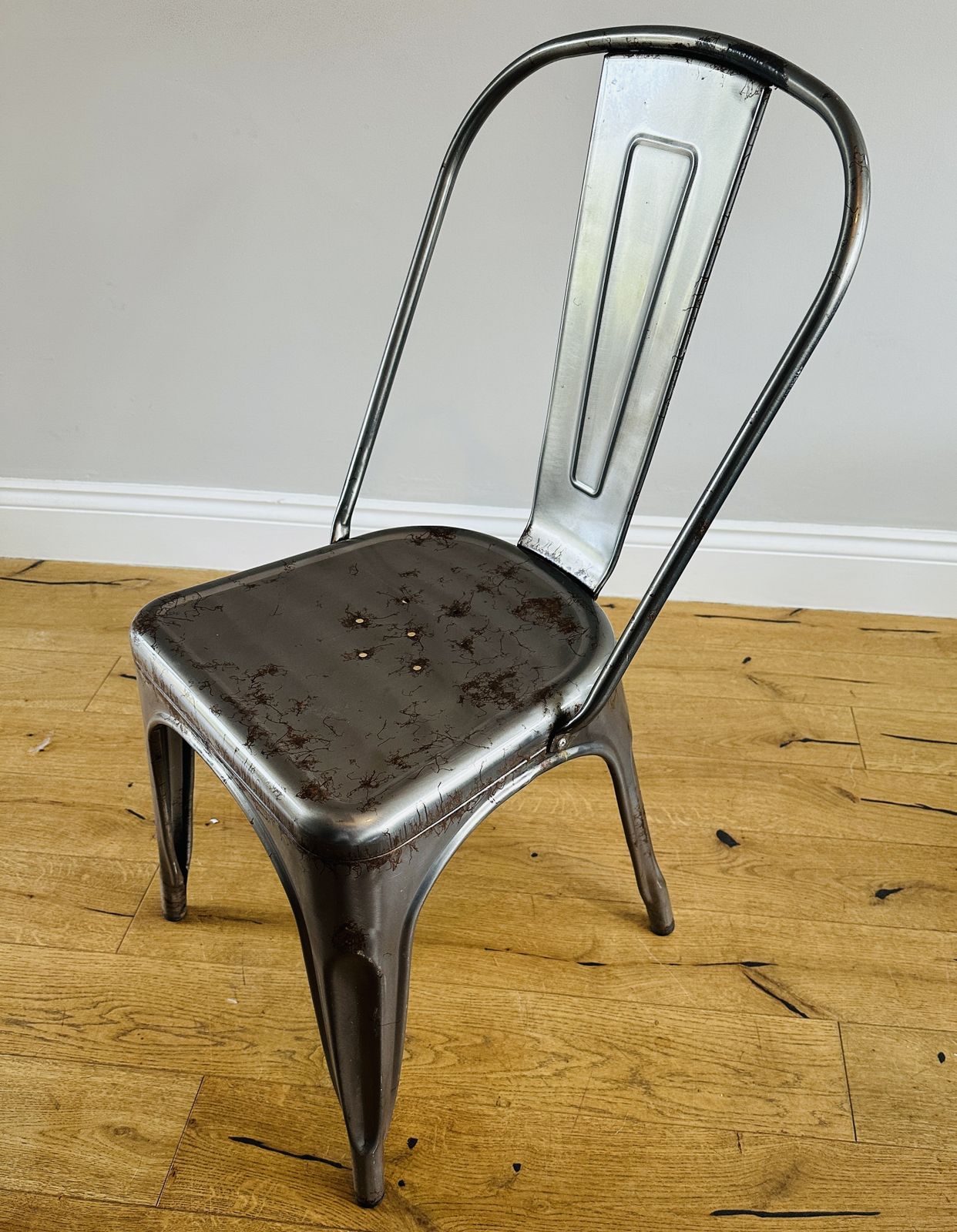 Metal Dining Chair Tolix Style Stackable Industrial Bistro Kitchen Garden Cafe photo Furniture