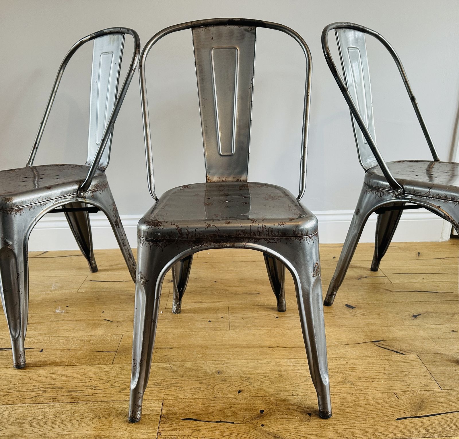 photo for sale Metal Dining Chair Tolix Style Stackable Industrial Bistro Kitchen Garden Cafe