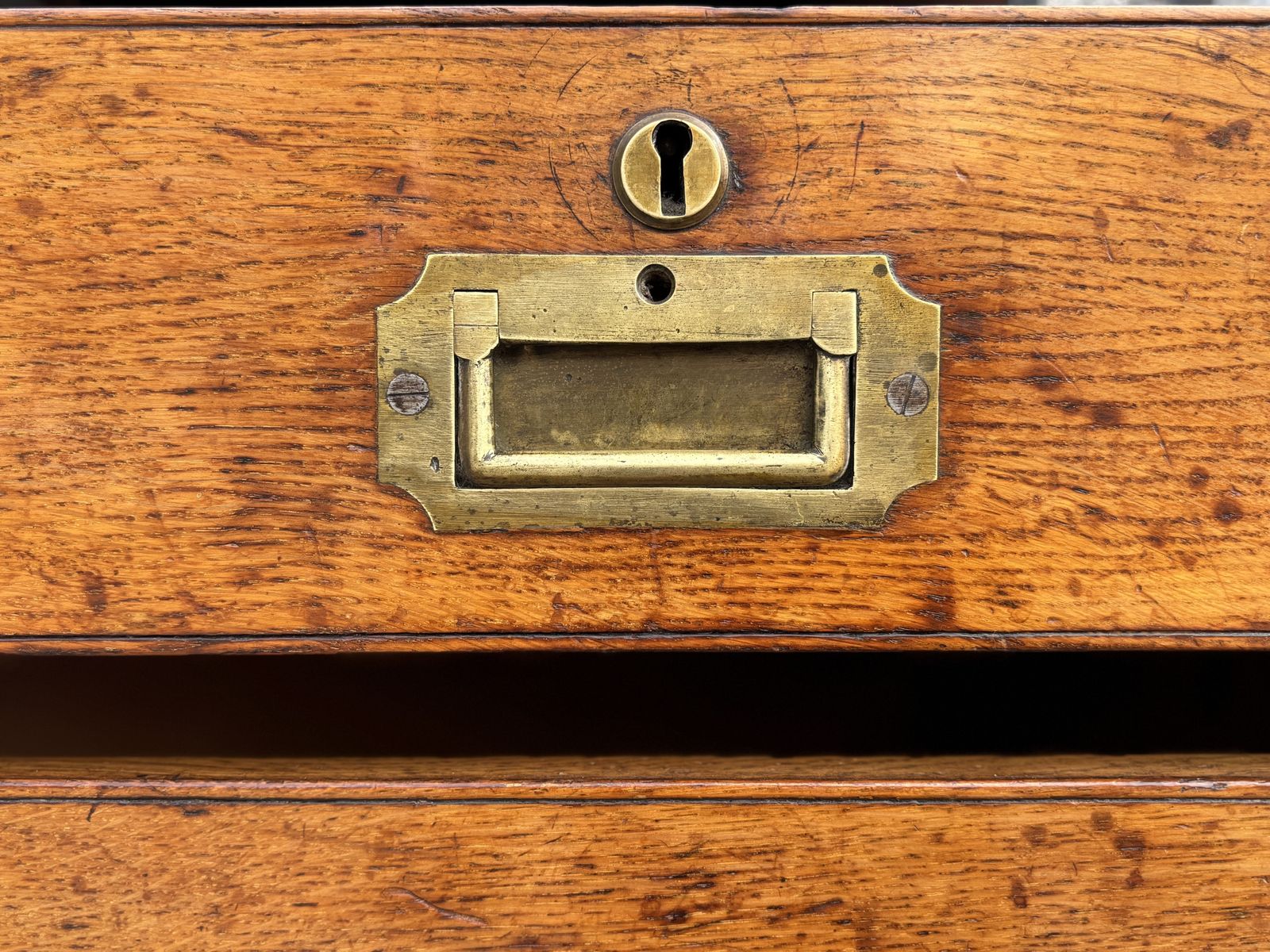19th Century Oak Military Campaign Chest Of Drawers, C1840 photo vinterior