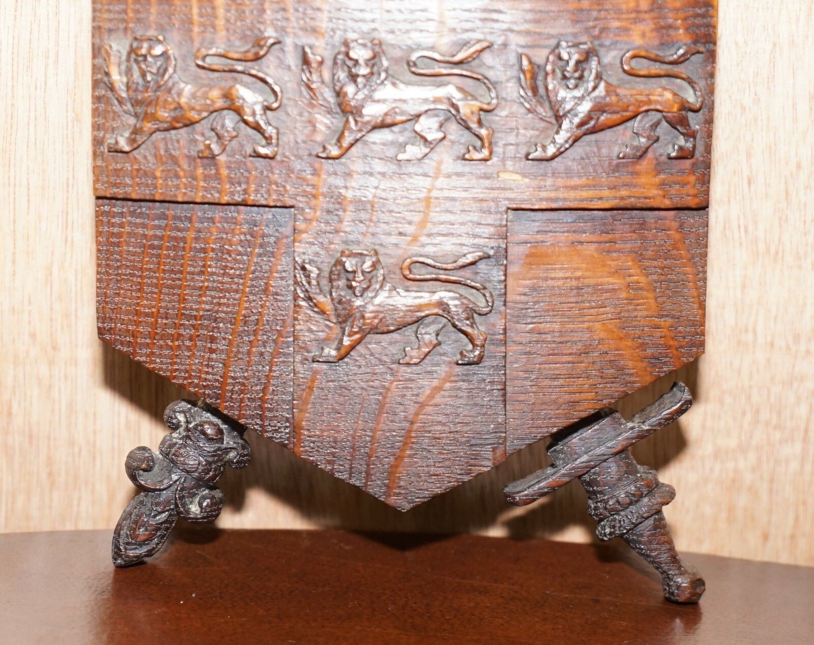 Rare Hand Carved 1587 Fighting Scots City Of York Coat Of Arms Armoiral Crest photo Home Decor