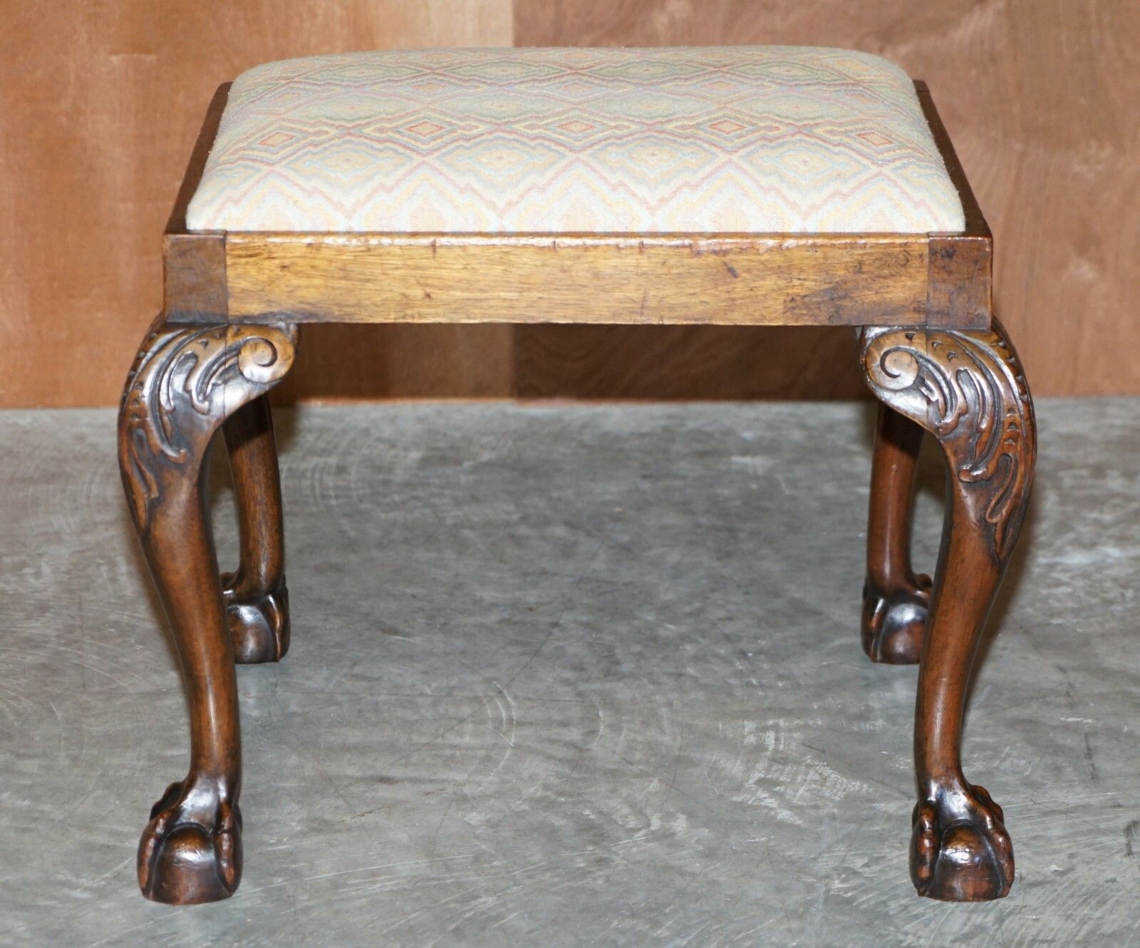 photo for sale 1 Of 2 18th Century Circa 1780 Georgian Claw & Ball Carved Walnut Stools