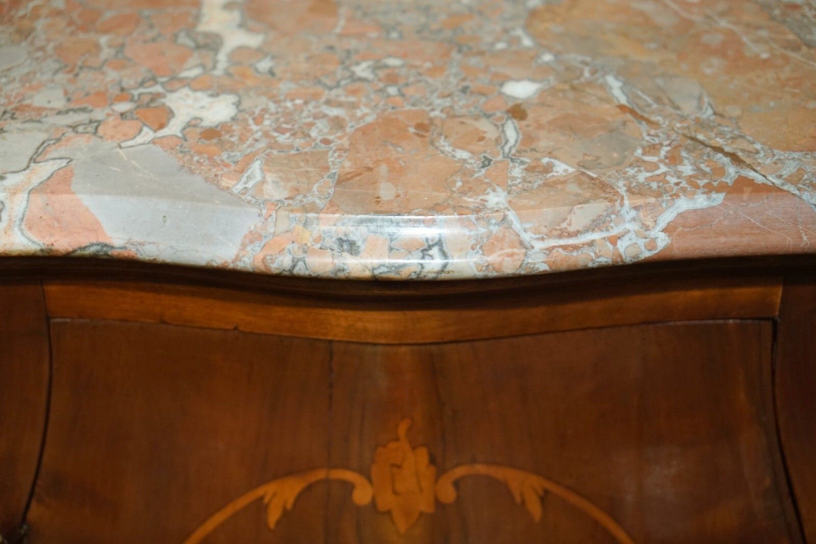 Fine Pair Of Antique  1880 Italian Marble Top Bombe Nightstand Side Table Chest photo buy
