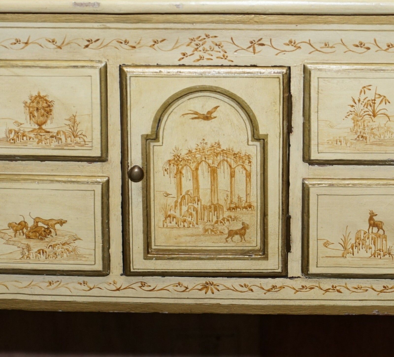 Stunning Chinoiserie Marble Topped Sideboard In The Chinese Chippendale Taste photo Furniture