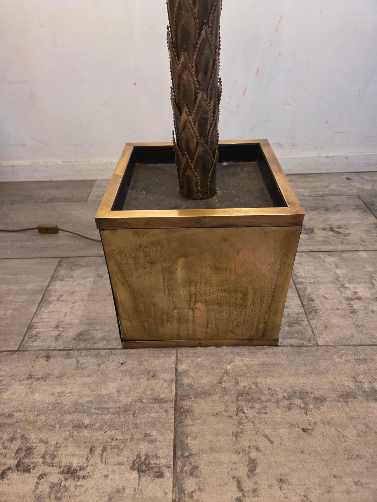photo for sale Maison Jansen Vintage Brass Palm Floor Lamp, 1970s, France