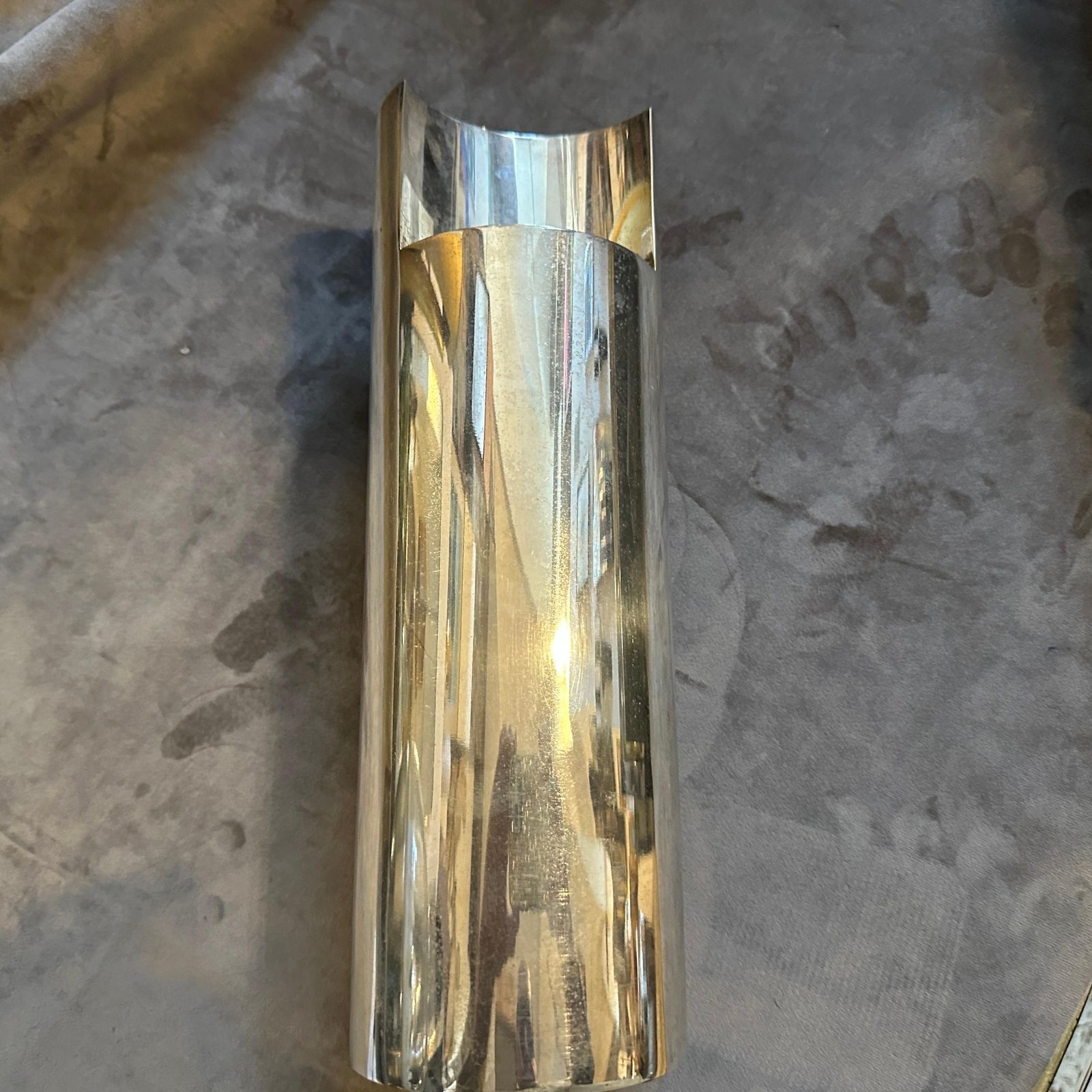 1970s Sabattini Style Minimalist Silver Plated Italian Vase photo Home Decor