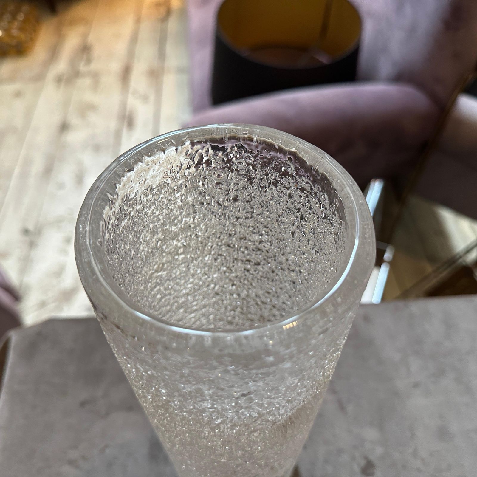 photo furniture 1980s Brutalist Clear Glass Cylinder Vase By Jan Gabrhel