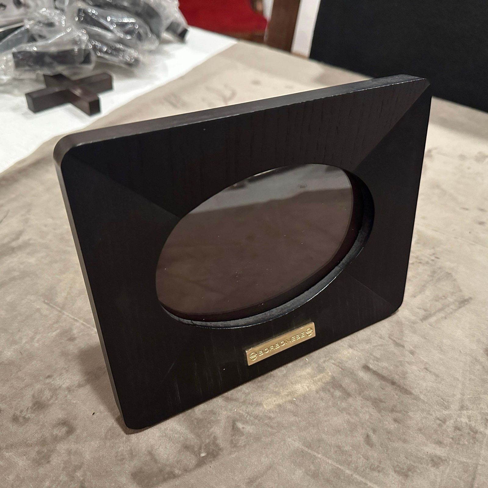 An High Quality 1990s Modern Wood Italian Picture Frame By Borbonese photo Home Decor
