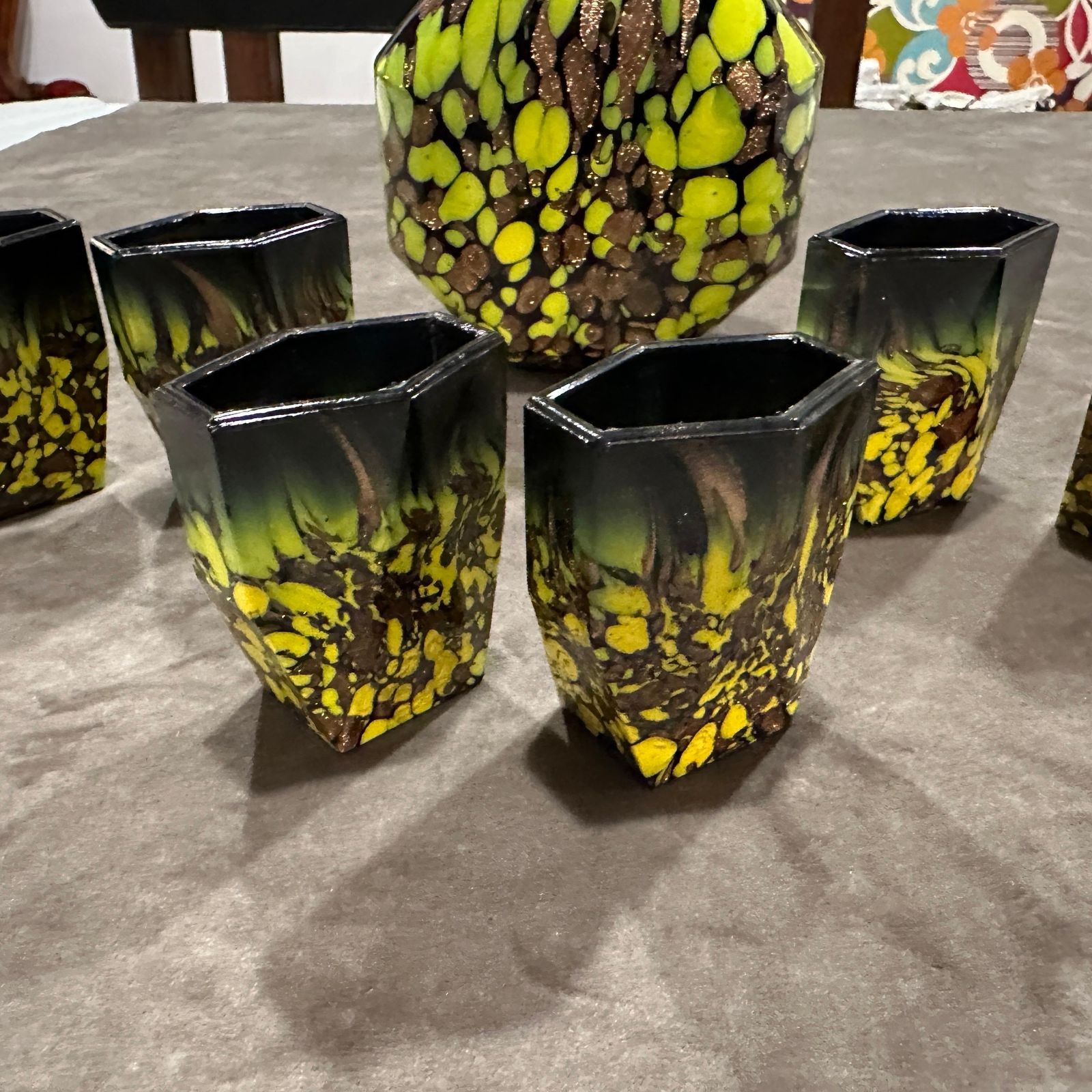 photo buy 1940s Art Deco Aventurine Murano Glass Rosolio Set