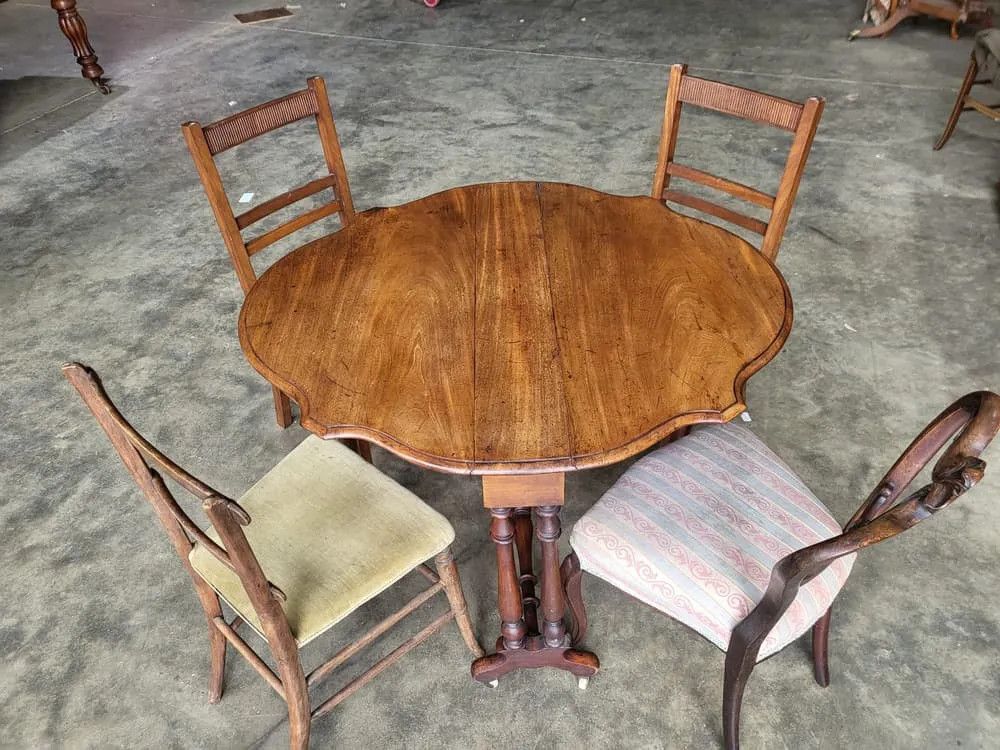 Antique Gate Leg Drop Leaf Sutherland Dining Occasional Table Seat 4 photo 295.0